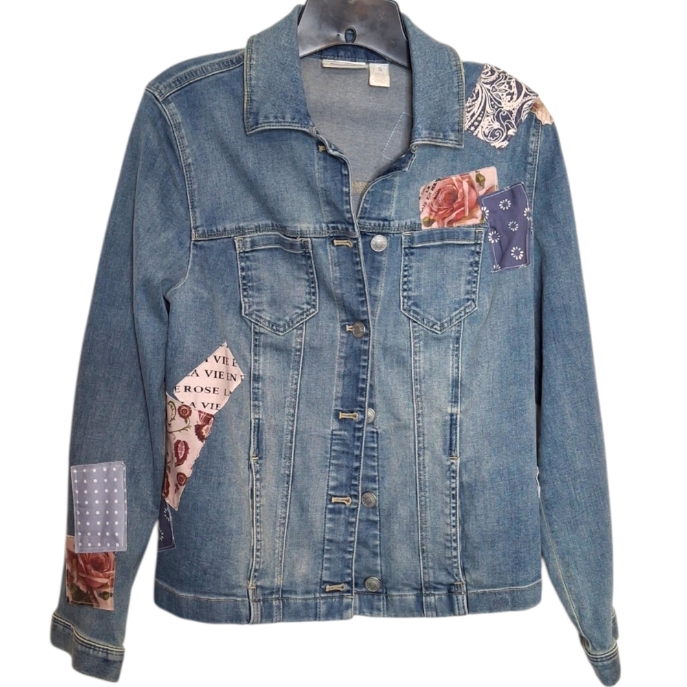 Chico's Patchwork Jean Jacket - image 2